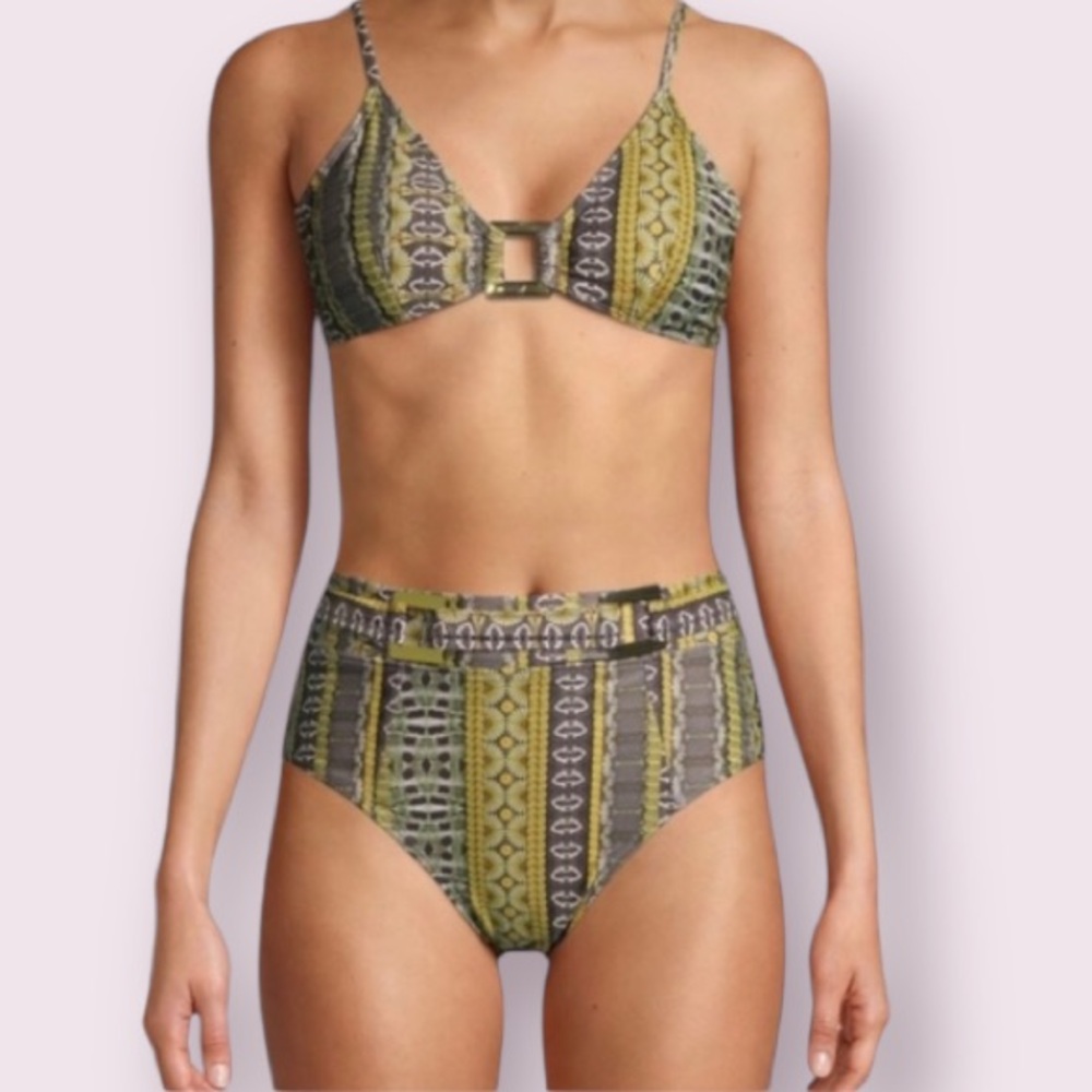 Nicole Miller Geometric Triangle Bikini Set